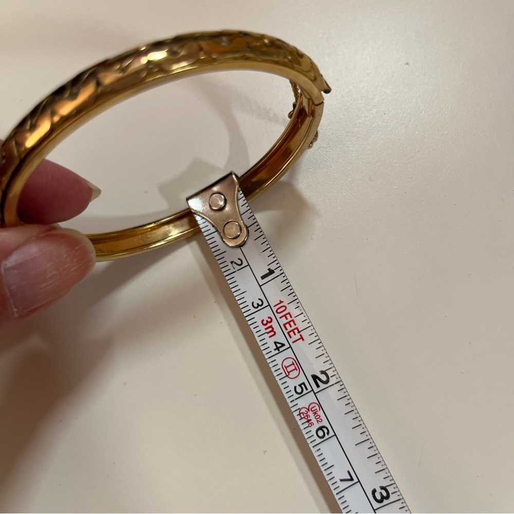 Vintage 80 90 Retro Heavy Gold plated Omega Chain Mobwife Bangle Bracelet - Picture 11 of 13